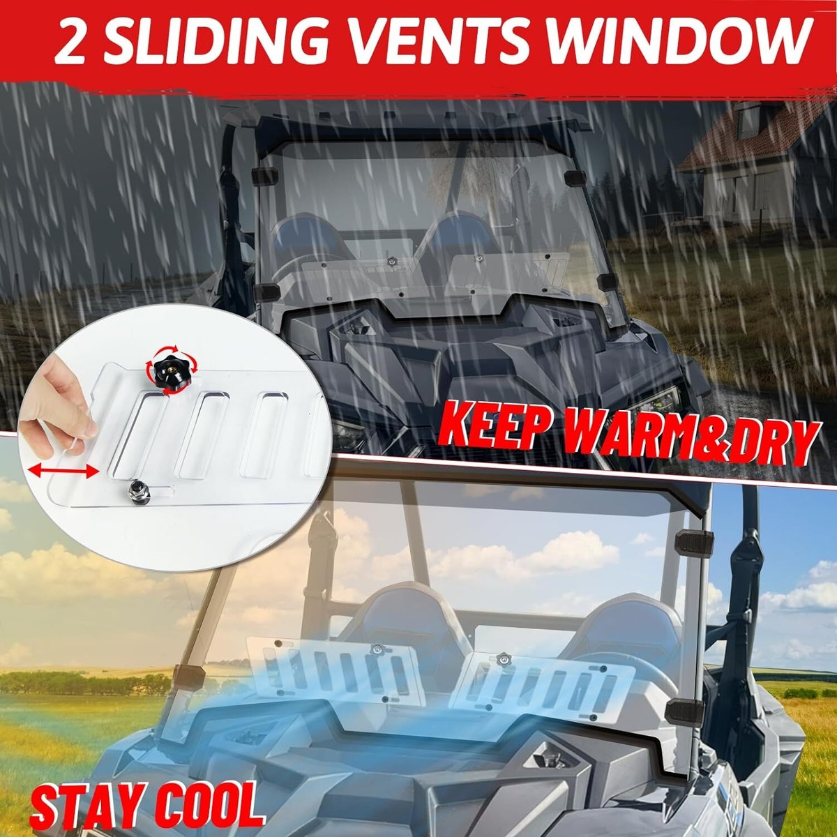 Polaris Ranger 1000 Windshield Aazon.co: StarknightT RZR XP