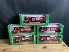 LOT OF 5 New 1999 Hess Miniature Mini RED Toy  FIRE Trucks MIB Hess