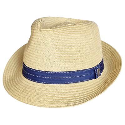 Mens Straw Trilby Hat Lightweight Summer Fedora Hats Sun Hat Size M, L,  XL UK