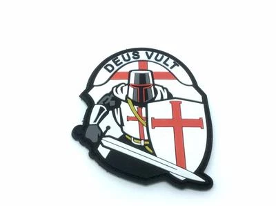 MARKENLOS Crusader 'DEUS VULT' Knights Templar Morale Patch PVC Klett Abzeichen