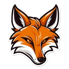 Fox Head, Vinyl Decal Sticker, Indoor Outdoor, 3 Sizes, 11274