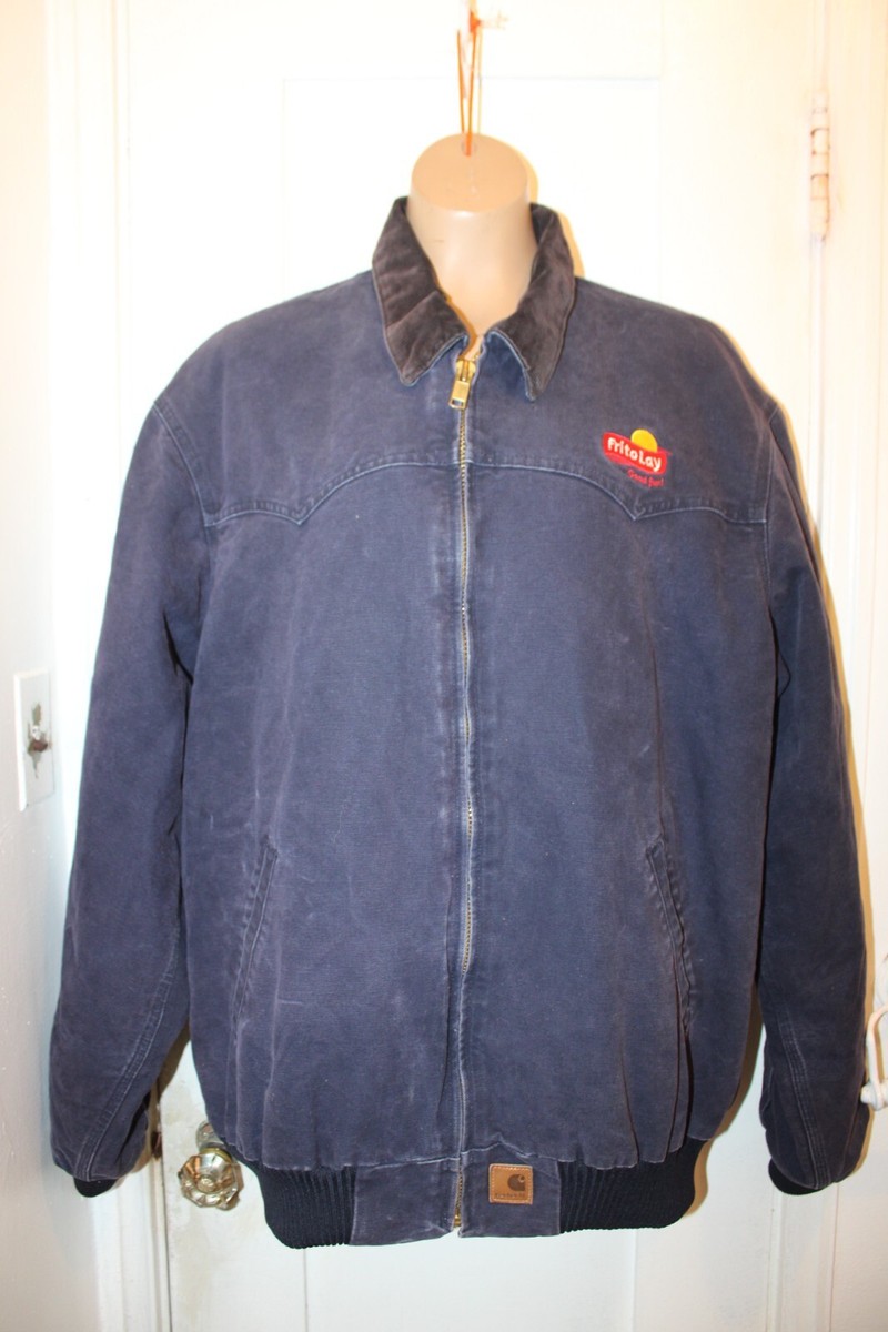 CARHARTT J14-MDT Navy Blue Quilted Lined Santa Fe Jacket XL Tall  