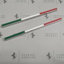  2x Ferrari Italian Flag Side Skirt Badge Decals 12.50.5cm Genuine Style