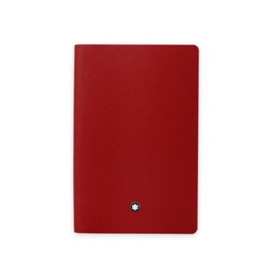 Authentic Montblanc 148 Line Saffiano Natural Leather Notebook Notes Journal Red