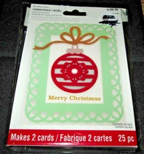 Holiday Card Kit CHRISTMAS ORNAMENT Light-Up LED - MAKES 2  NEW Merry Christmas