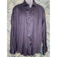 MENS BOGOSSE NAVY BLUE MICRO DOT LONG SLEEVE COTTON BUTTON UP SHIRT 6 XXL