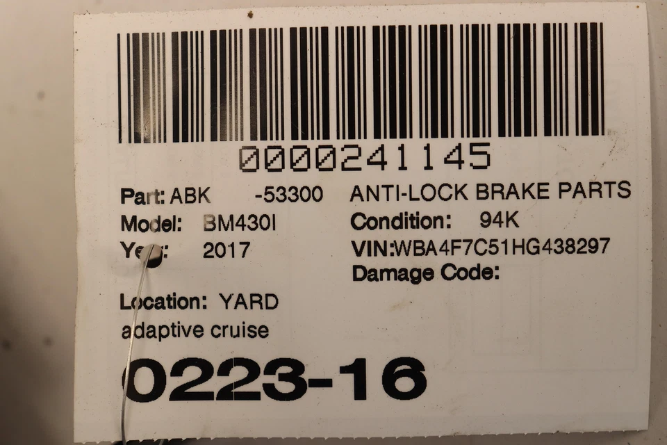 2017-2018 BMW 430I F36 2.0L ANTI LOCK ABS BRAKE PUMP MODULE UNIT OEM - Image 4 of 4