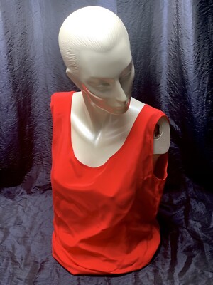 Canottiera donna Canotta PURA SETA 100% Rossa Made In Italy