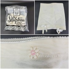 Vtg 60s Sculptress Figure Control Short Panty Girdle Clips Petite Sz 0 White NOS