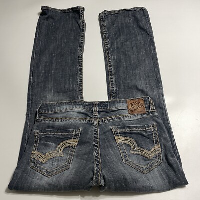 Big Star Women's Casey K Bootcut Jeans 27L Blue Denim Low Rise Fit 30x33  Fraying