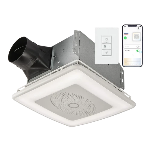 Broan VC110CCT 110 CFM Voice Controlled Smart Exhaust Fan With Dimmable LED Ligh