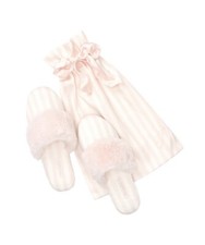 VICTORIA'S SECRET Signature Satin Slipper Size L 9/10 