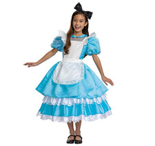 Disney Alice Costume Halloween Outfit Dress Girls In Wonderland S 4 5 6X Quality