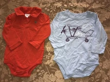 2 boys SHIRTS tops size 12 month OSHKOSH ACE PILOT koala baby BEAR collar @@