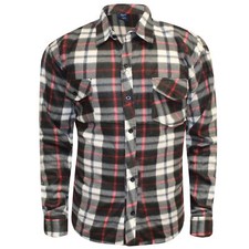 Men Thermal Insulated Brushed Fleece Lumberjack Shirt Check Winter Warm Work