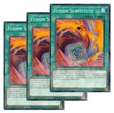 Yugioh - Fusion Substitute x 3 - 1st Edition NM - Plus Free Holographic Card