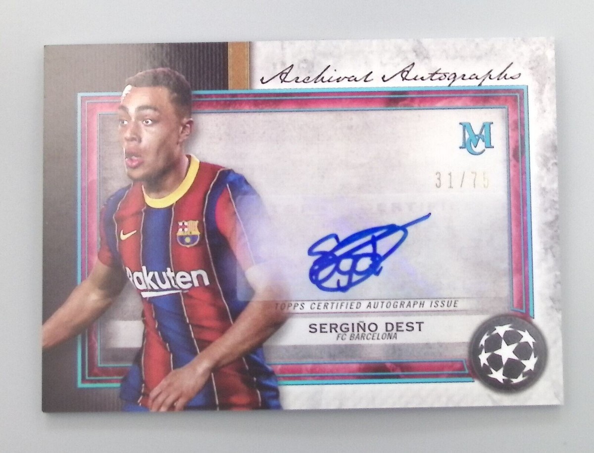 Sergino Dest Auto RC Rookie 2020-21 Topps Museum Collection UEFA
