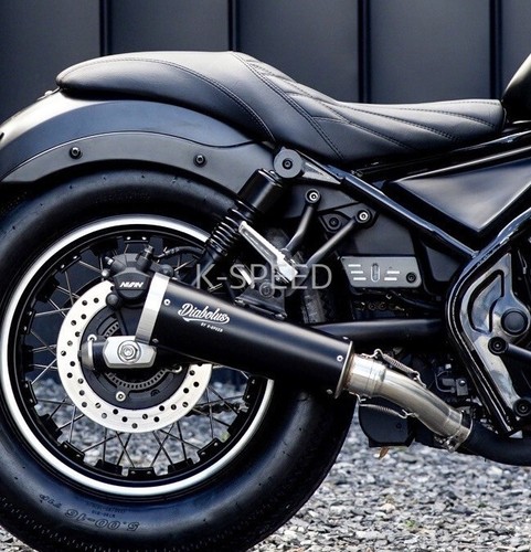 HONDA REBEL CMX 300 500 2017-24 DIABLOLUS BLACK FULL EXHAUST SYSTEM MUFFLER PIPE - Picture 4 of 4