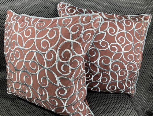 Almohadas CANDICE OLSON 16" X 16" Algodón-Poliéster Marrón-Azul Diseño IN6118 - Imagen 1 de 6