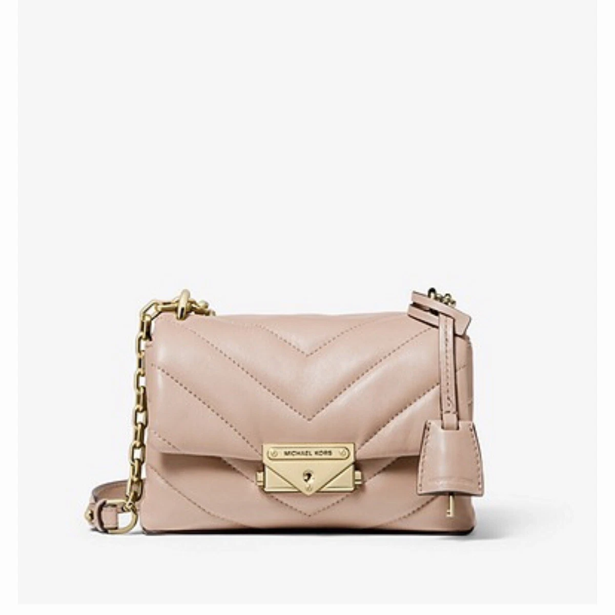 Buy Michael Kors Karlie Small Leather Crossbody Bag, Cream Color Women