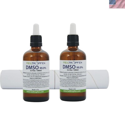 Dual Pack of 99.9% Pure DMSO in Glass Bottles - Low Odor & Third-Party Tested