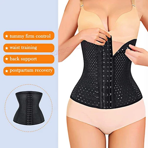 WAIST TRAINER CORSET Breathable Tummy Girdles Belt Sport Body Shaper Control UK - Picture 9 of 12