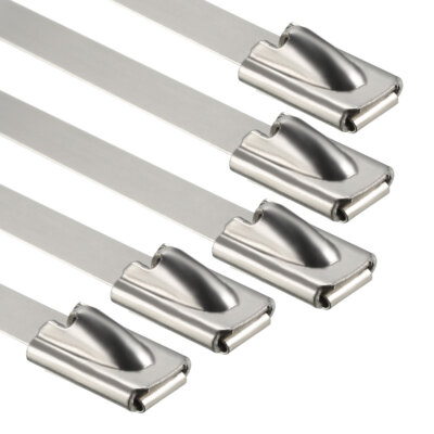 20pcs 24 Inches Stainless Steel Cable Zip Ties Multi-Purpose Metal Exhaust Wrap