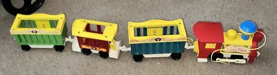 Fisher Price Little People Play Family Circus Train #991 -4 Pc Engine Toots Vguc