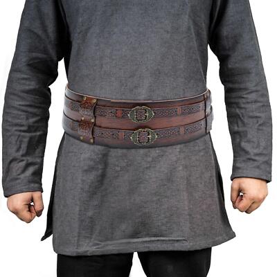 Medieval Belt for Men Knight Corset Belt Costume Viking Wide Belt