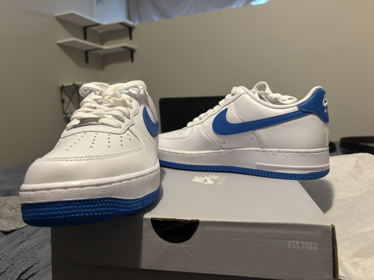 NIKE Air Force 1 \'07 White/Photo Blue-White FJ4146-103 MEN\'S SIZE 12 US‎ Nike Air Force 1 White Photo Blue On Foot Sneaker Review  main image 4