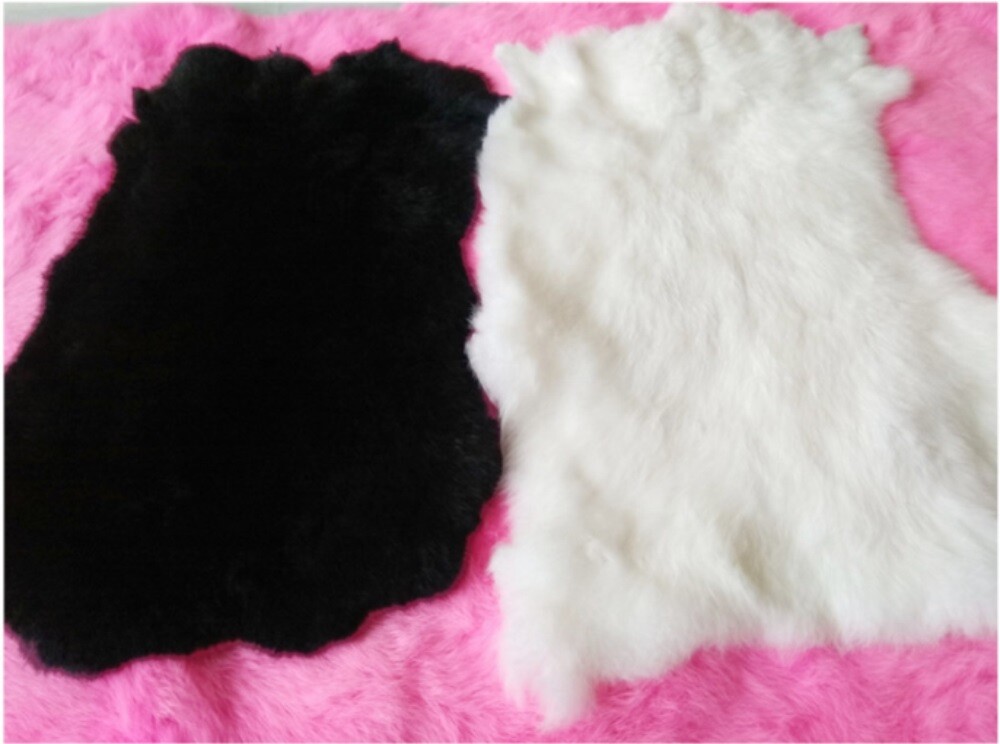 5xGenuine Natural Rabbit Fur Skin Tanned Leather Hides Craft Decor Gray Pelt Fur