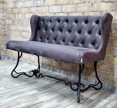 Banquette Neuve Marron Pour Salon, Bar, Pub, Boîte De Nuit - 90x100x60 Cm