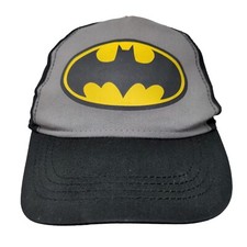 Batman Boy's Strapback Hat Black Gray Size OSFM Graphic Logo 100 Cotton