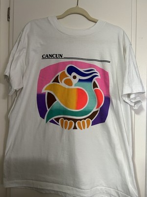 Cancun Souvenir Tourist Cover Up Beach Pool Shirt | Vintage 80s 90s XL