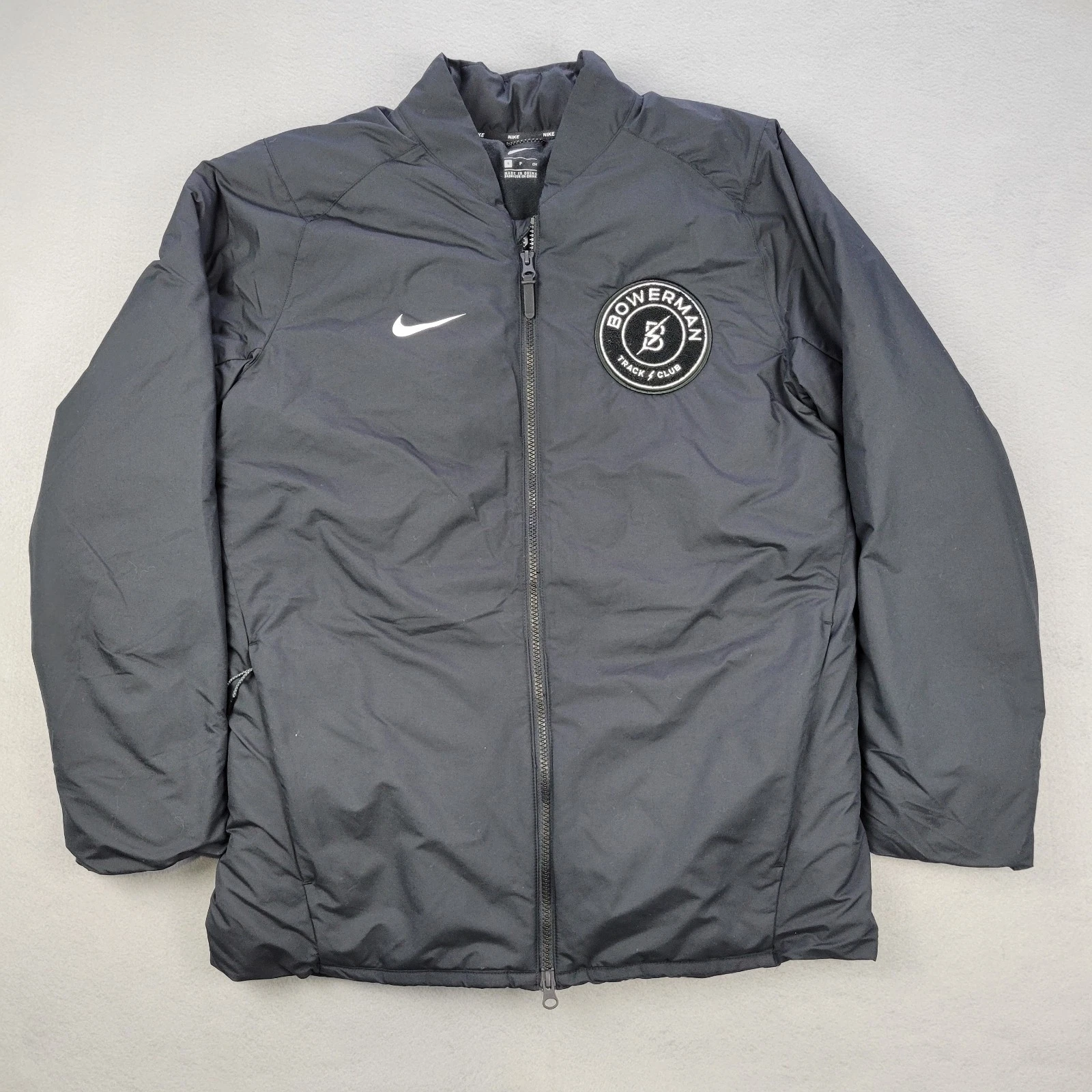 Nike Jacket Mens Small Goose Down Insulated Bomber Full Zip Winter Coat Black