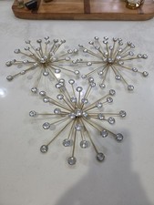 Set of 3 MCM Atomic Style 3D Faceted Starburs...