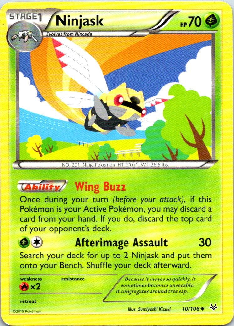 Ninjask 10/108 Uncommon XY - Roaring Skies MP Pokemon