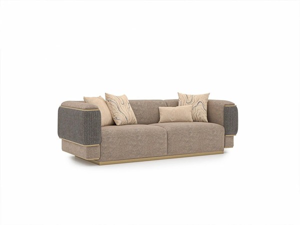Grau Dreisitzer Sofa Luxus Design PolstermöBel Modern Wohnzimmer Sofas Couch-image