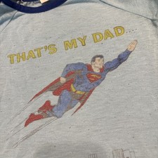 vintage superman pajamas 70s My Dad Nightgown Kids 8/10