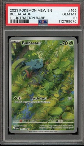 Pokemon Bulbasaur 151 MEW EN Illustration Rare #166 PSA 10 Gem Mint