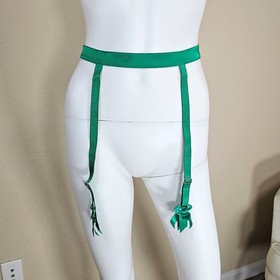 Dita Von Teese BeauTeese Satin Suspender Garter Belt, Emerald Green, Size S