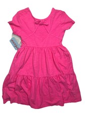Cat  Jack Girls Dress Sundress With Bow Size XS 4/5 Neon Pink