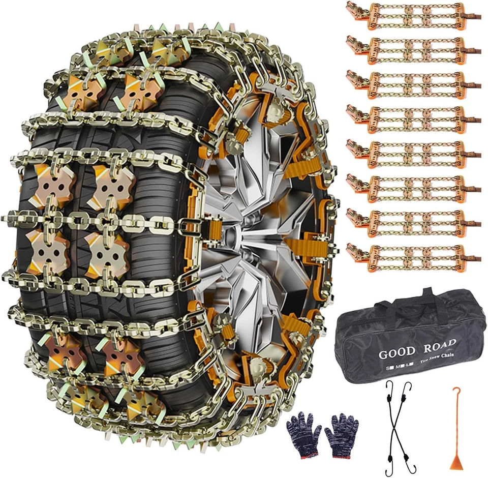 Universal Steel Tire Snow Chains Car SUV Pickup Wheel Ice Heavy Duty Anti-Skid - Image 4 of 4