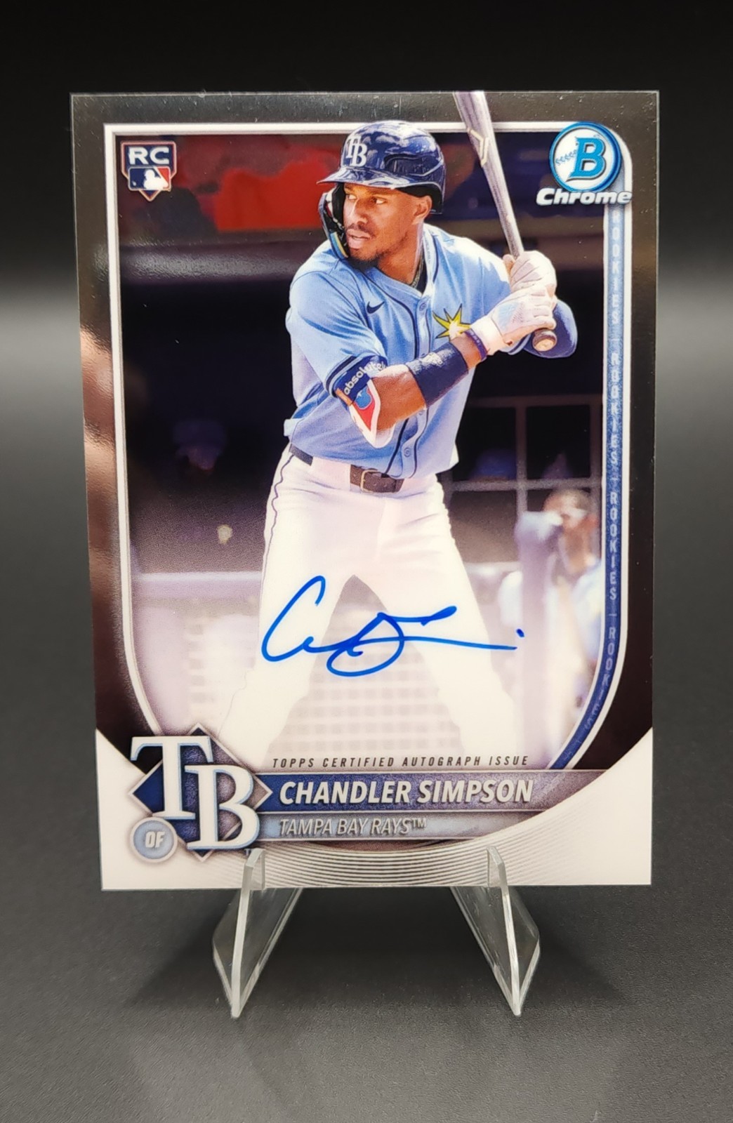2025 Bowman Chrome CHANDLER SIMPSON RC AUTO ROOKIE #CRA-CS Tampa Bay Rays 
