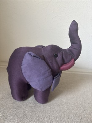 Jim Thompson Silk Elephant Plush Stuffed Animal Purple Toy