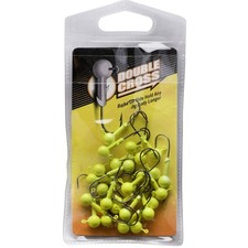25 Packs 1/8oz Chartreuse Double Cross Jig Heads for Crappie Walleye Fishing