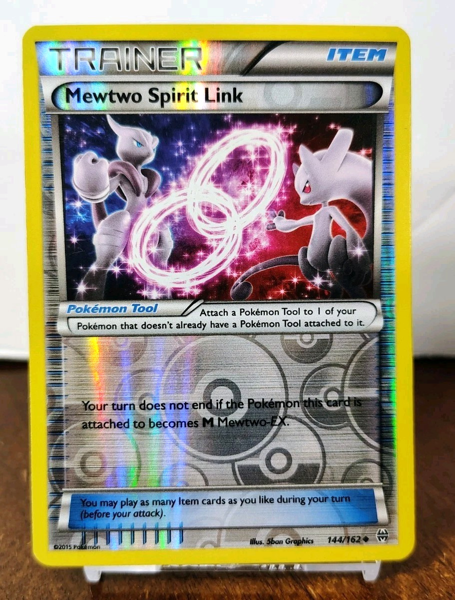 POKEMON MEWTWO SPIRIT LINK 144/162 REVERSE HOLO TRAINER BREAKTHROUGH MP-LP