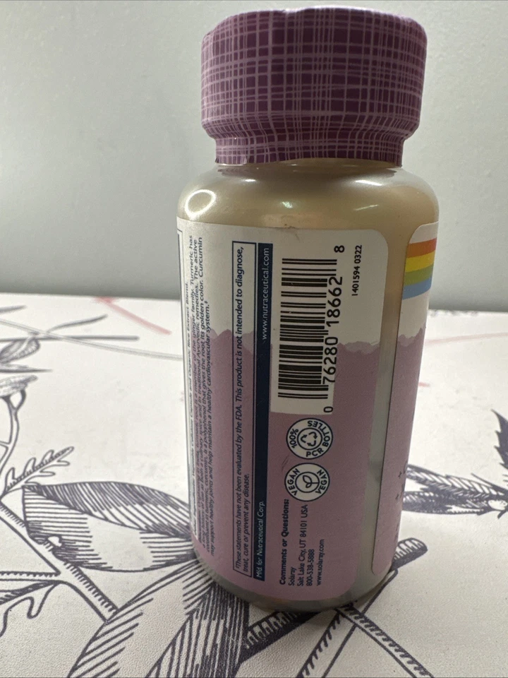 Extracto de cúrcuma Solaray 600 mg | 60 cápsulas vegetales Foto 4 de 4