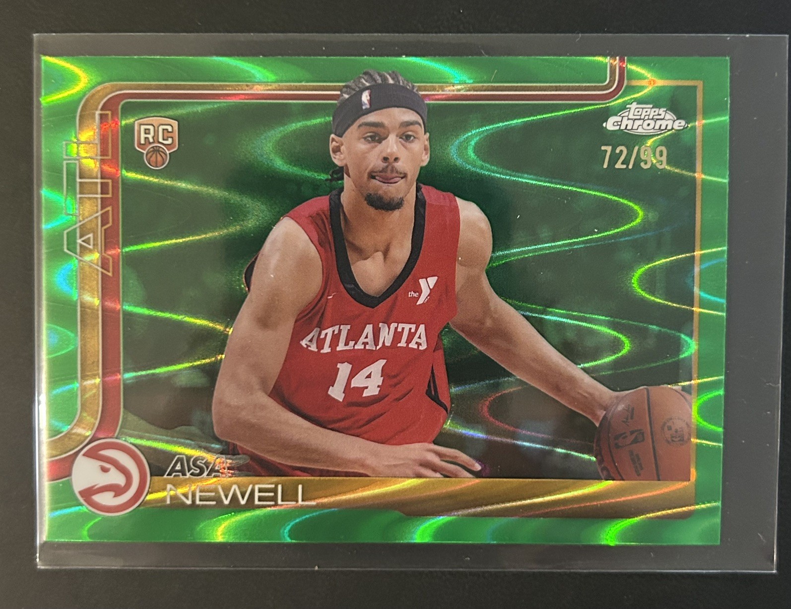 2025-2026 Topps Chrome - Asa Newell /99 Green Ray Wave Refractor #273 (RC)