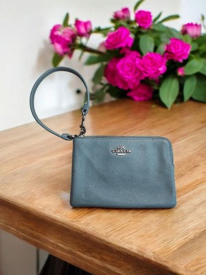 COACH BAG CORNER ZIP WRISTLET SKY BLUE 